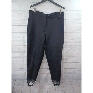 Vtg Deneve Ski Pants Womens XL Black Stirrups Waist 36" Inseam 24"